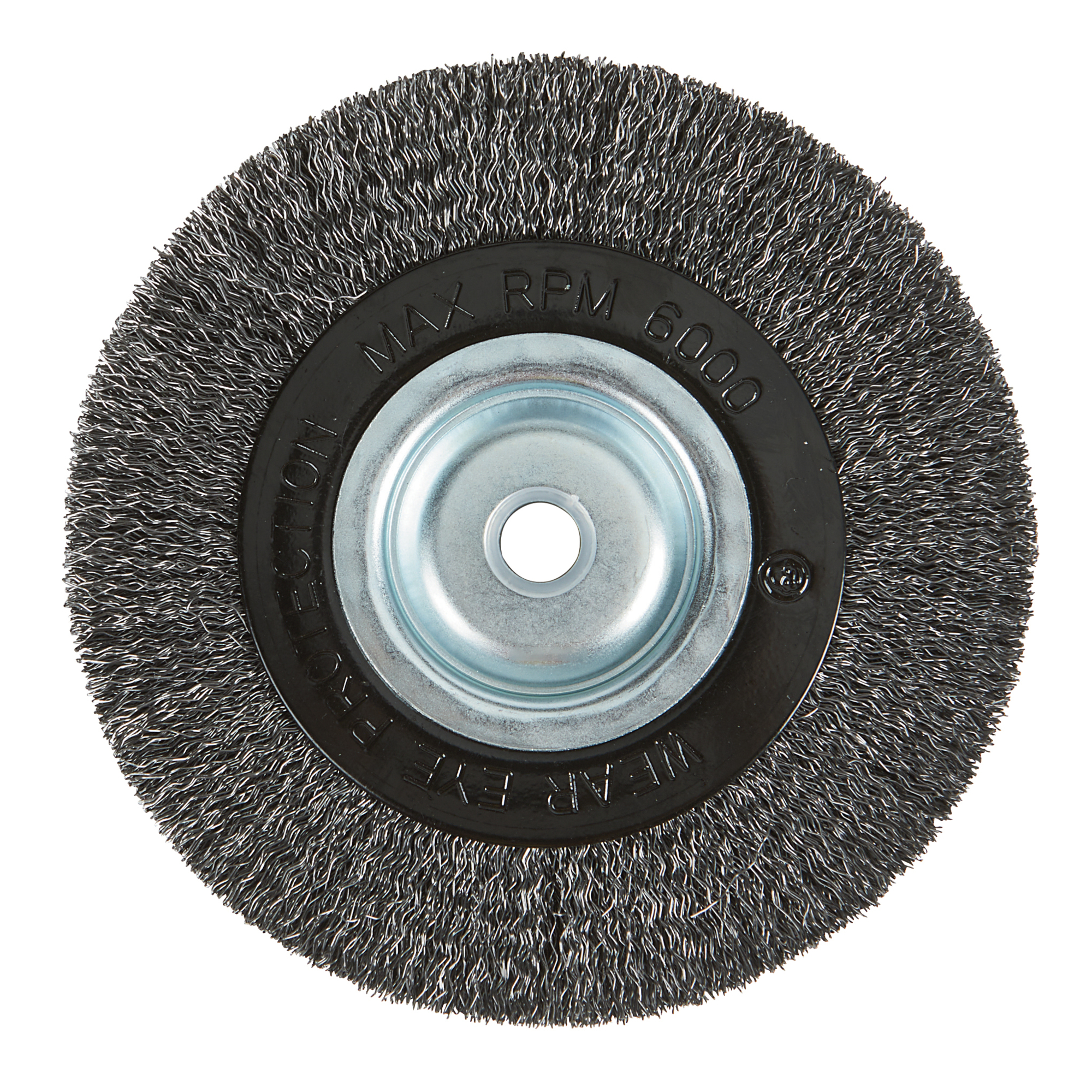 Klutch 6in. Industrial Coarse Wire Wheel for Bench Grinders, Multiple Arbor Sizes